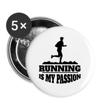 Jogger Run Cardio Workout Run Fit Jogging - Lot de 5 grands badges (56 mm) - blanc - Devant