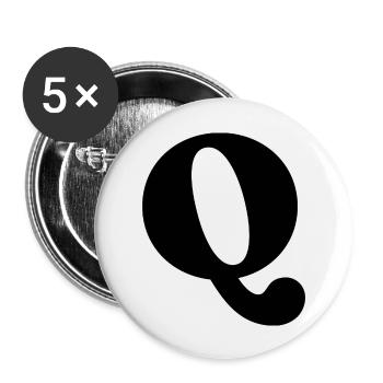 Buchstabe Q - Buttons groß 56 mm (5er Pack) - Weiß - Vorne