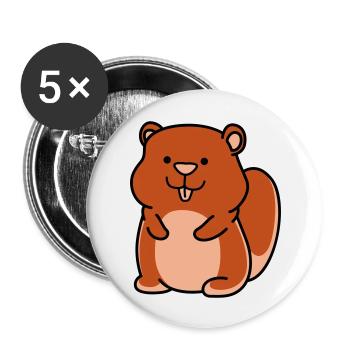 hamster - Buttons groß 56 mm (5er Pack) - Weiß - Vorne