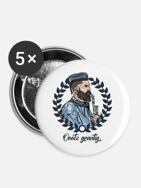 Rieser Grantler // Illustration - Buttons groß 56 mm (5er Pack) - Weiß