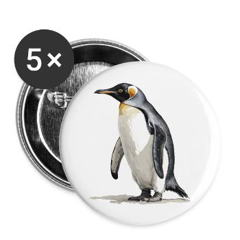 the king of the penguins - Buttons large 2.2''/56 mm (5-pack) - white - Front