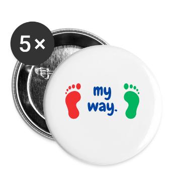 My Way 2 - Buttons groß 56 mm (5er Pack) - Weiß - Vorne