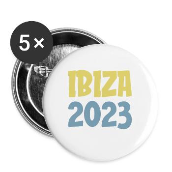 Ibiza 2023 - Buttons groß 56 mm (5er Pack) - Weiß - Vorne