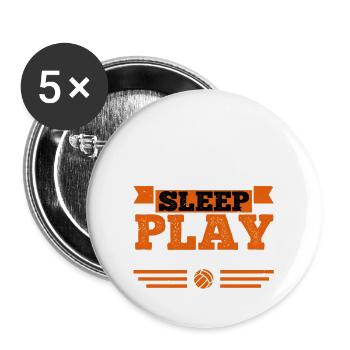 Eat sleep play volleyball - Lot de 5 grands badges (56 mm) - blanc - Devant
