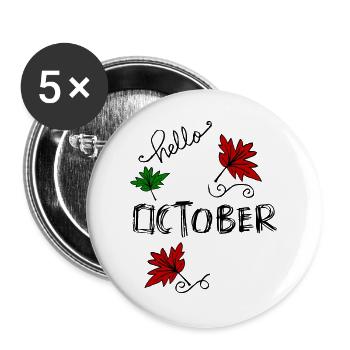 October Autumn - Buttons large 2.2''/56 mm (5-pack) - white - Front
