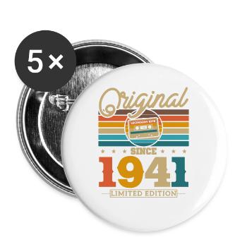 Originals 1941 82/83 Year Vintage Birthday - Buttons large 2.2''/56 mm (5-pack) - white - Front