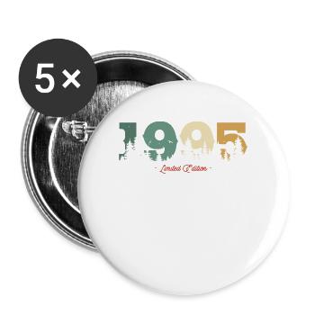 Cadeau vintage 1995 - Lot de 5 grands badges (56 mm) - blanc - Devant