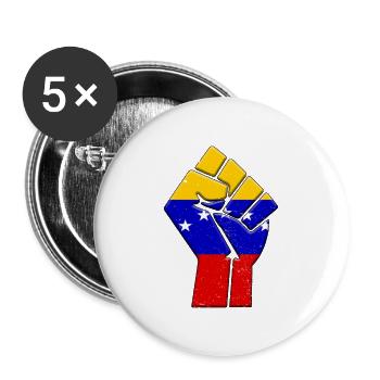 Venezuela Flag Venezuelan Country Pride Native - Buttons large 2.2''/56 mm (5-pack) - white - Front