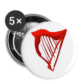 Harpe - Lot de 5 grands badges (56 mm) - blanc - Devant