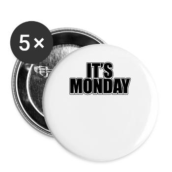Funny Black Monday Weekly Prank Day Cool Jokes Pun - Buttons large 2.2''/56 mm (5-pack) - white - Front