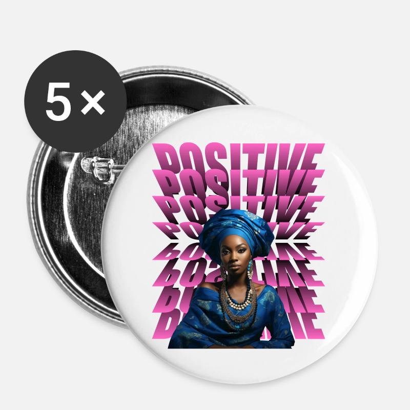 Positive Mum - Buttons large 2.2''/56 mm (5-pack) - white