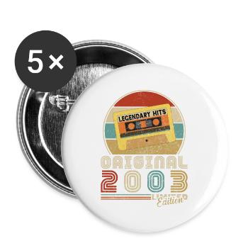 Original 2003 Vintage Retro Anniversary - Buttons large 2.2''/56 mm (5-pack) - white - Front