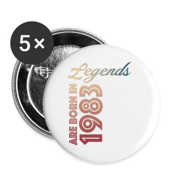Legends are born in 1983 - Buttons large 2.2''/56 mm (5-pack) - white - Front