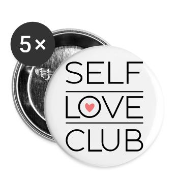 Self Love Club - Buttons large 2.2''/56 mm (5-pack) - white - Front