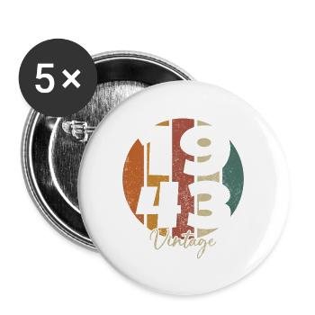 Original 1943 Vintage Retro Geburtstagsgeschenk - Buttons groß 56 mm (5er Pack) - Weiß - Vorne