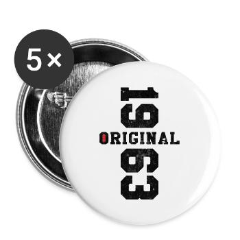 Original 1963 Vintage Vintage Birthday Retro - Lot de 5 grands badges (56 mm) - blanc - Devant