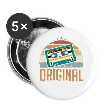 Septembre 2005 Born Vintage Birthday Retro - Lot de 5 grands badges (56 mm) - blanc - Devant