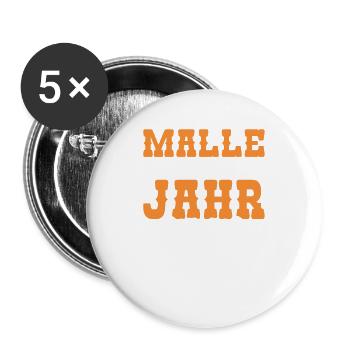 bier malle mallorca - Buttons groß 56 mm (5er Pack) - Weiß - Vorne