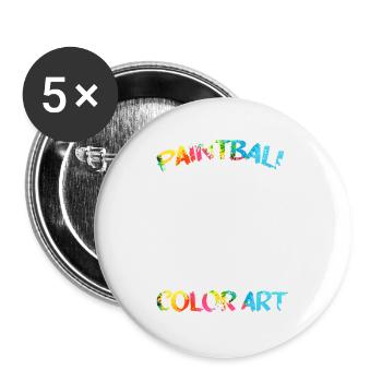 Paintball Kreative Farbe Farbe Kunst Airsoft Paint - Buttons groß 56 mm (5er Pack) - Weiß - Vorne