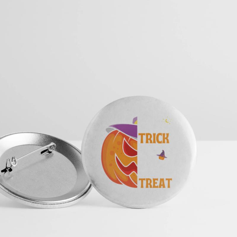 Halloween-Geschenk "Süßes oder Saures" Buttons groß 56 mm (5er Pack)