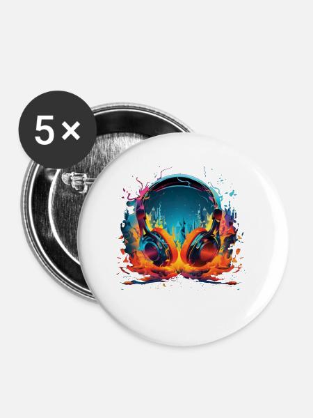 Headset - Buttons groß 56 mm (5er Pack) - Weiß