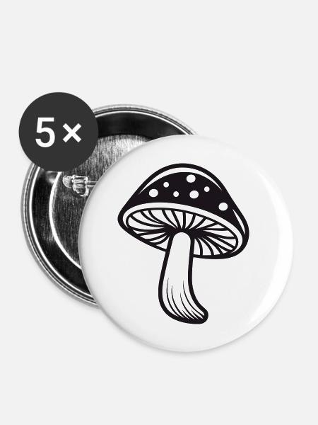 Pilz - Buttons groß 56 mm (5er Pack) - Weiß