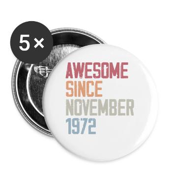 Cadeau D'anniversaire En Novembre 1972 - Lot de 5 grands badges (56 mm) - blanc - Devant