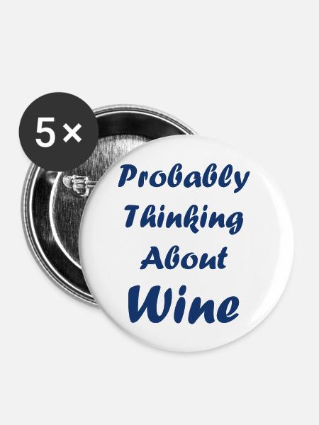 Wein - Buttons groß 56 mm (5er Pack) - Weiß