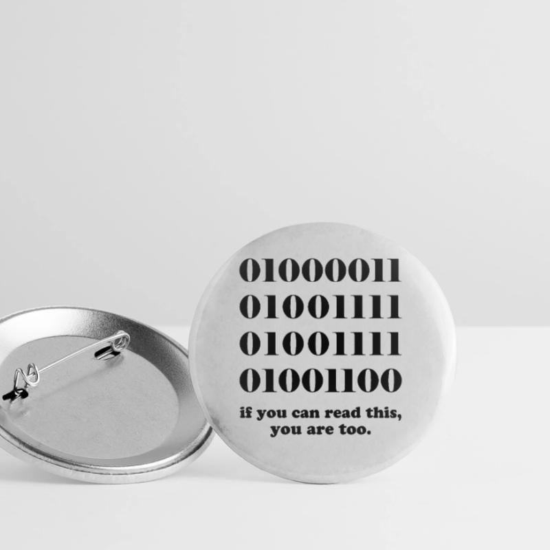 Computer binary code developers gift Buttons large 2.2''/56 mm (5-pack)