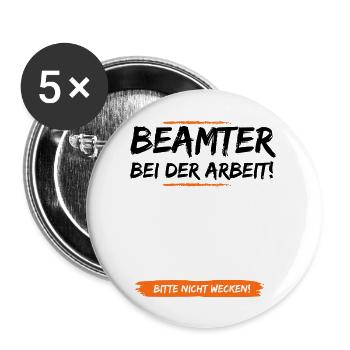 Der Schlafende Beamte - Buttons groß 56 mm (5er Pack) - Weiß - Vorne