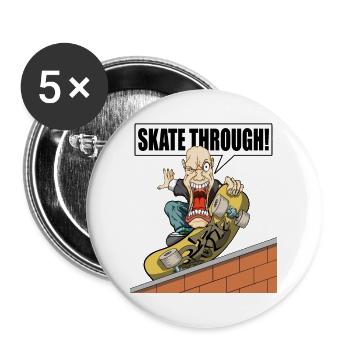 Skat through! - Buttons large 2.2''/56 mm (5-pack) - white - Front
