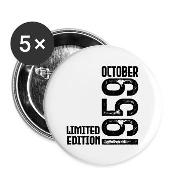 Oktober 1959 Jubiläumsgeschenk. Oktober 1959. - Buttons groß 56 mm (5er Pack) - Weiß - Vorne