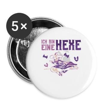 Ich Bin Eine Hexe Ich Darf Das - Buttons groß 56 mm (5er Pack) - Weiß - Vorne