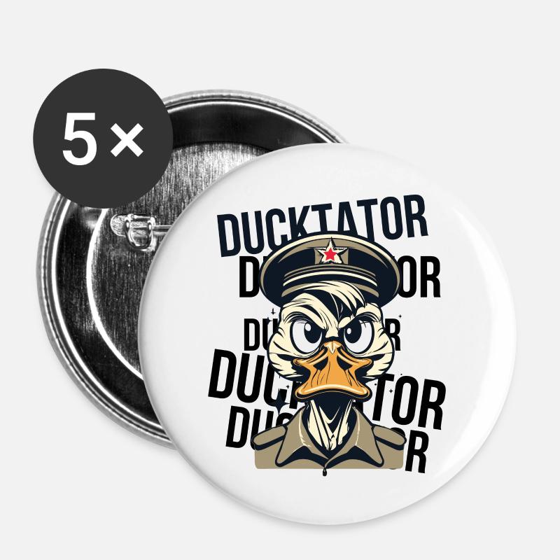 Ducktator - Buttons large 2.2''/56 mm (5-pack) - white