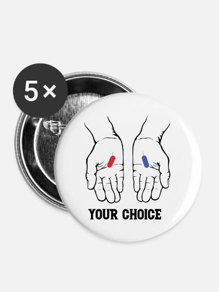 YOUR CHOICE - Buttons groß 56 mm (5er Pack) - Weiß