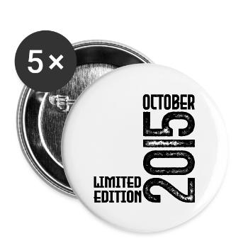 Oktober 2015 Geburtstagsgeschenk. Oktober 2015. - Buttons groß 56 mm (5er Pack) - Weiß - Vorne
