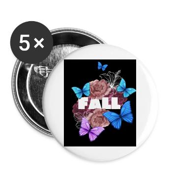 Fall Herbst Designer T-shirt - Buttons groß 56 mm (5er Pack) - Weiß - Vorne