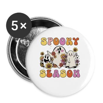 Spooky Season - Buttons large 2.2''/56 mm (5-pack) - white - Front