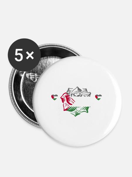 Palästina Flagge Fahne - Buttons groß 56 mm (5er Pack) - Weiß