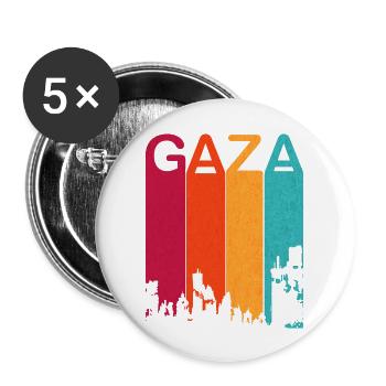 Retro Gaza wird 2023 angegriffen - Buttons groß 56 mm (5er Pack) - Weiß - Vorne