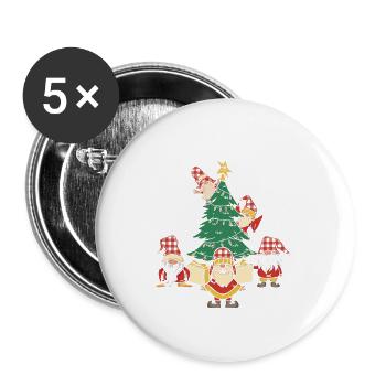 Merry Christmas - Buttons groß 56 mm (5er Pack) - Weiß - Vorne