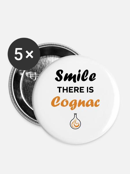 Kognak - Buttons groß 56 mm (5er Pack) - Weiß