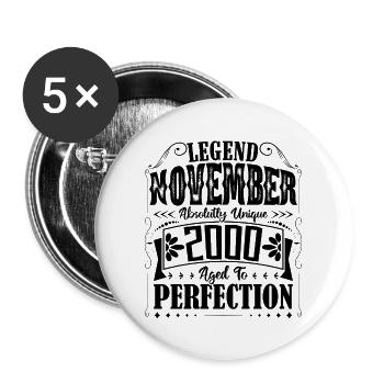 November 2000. November 2000 Birthday Gift - Buttons large 2.2''/56 mm (5-pack) - white - Front