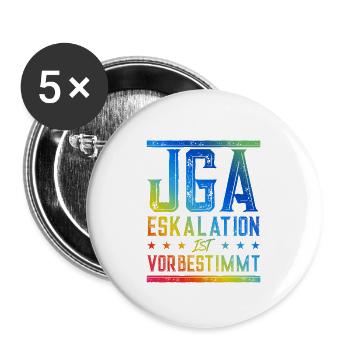 Jga Eskalation - Buttons groß 56 mm (5er Pack) - Weiß - Vorne