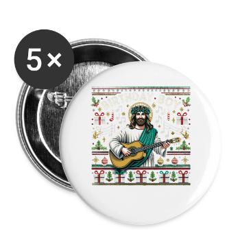 Jesus Christ Birthday Boy Ugly Christmas - Buttons large 2.2''/56 mm (5-pack) - white - Front