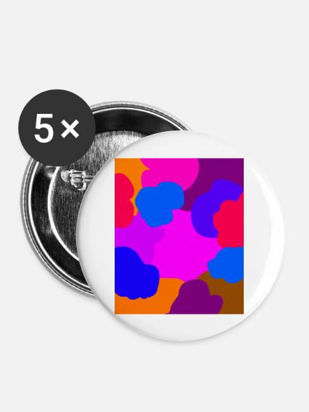 Wolken - Buttons groß 56 mm (5er Pack) - Weiß