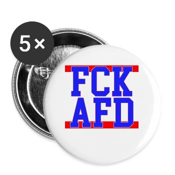 FCK AFD - Buttons groß 56 mm (5er Pack) - Weiß - Vorne