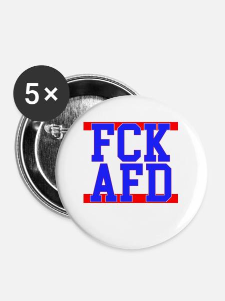 FCK AFD - Buttons groß 56 mm (5er Pack) - Weiß