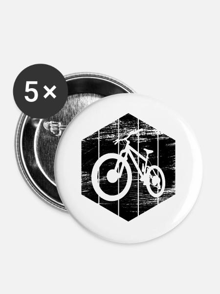 Mountainbike - Buttons groß 56 mm (5er Pack) - Weiß