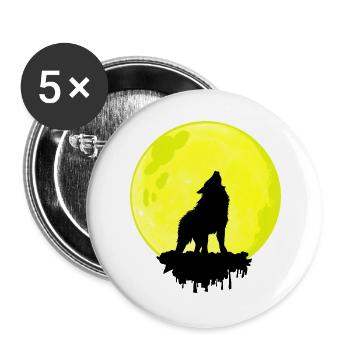 wolfsmond - Buttons groß 56 mm (5er Pack) - Weiß - Vorne